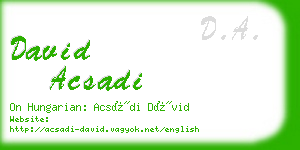 david acsadi business card